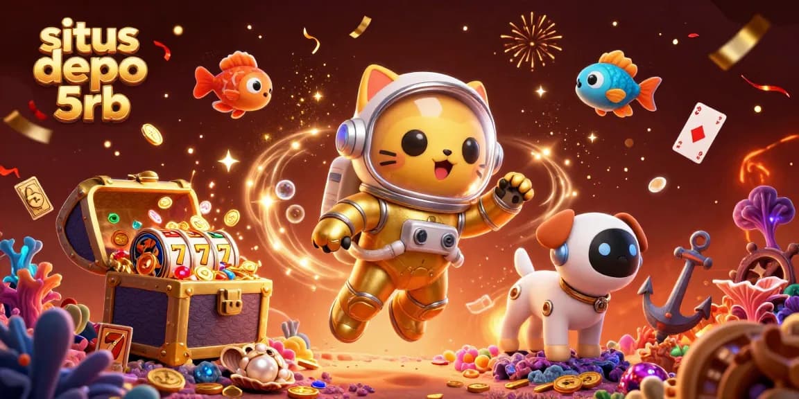 Engage with situs depo 5rb through a wild 3D casino adventure featuring astronauts and slots.