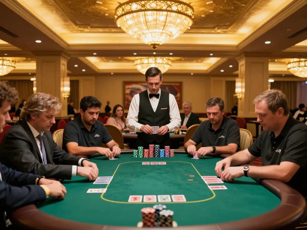 Engaged players at a poker table showcasing the detailed gameplay action of nano banana 3