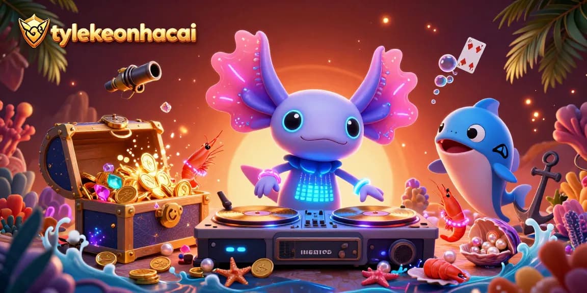 Experience dynamic gaming thrills with tylekeonhacai in a vibrant underwater casino scene.