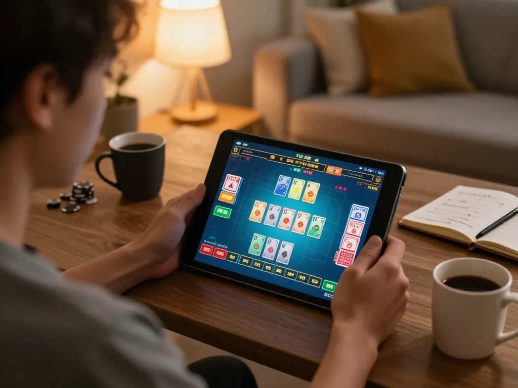 Engaging gameplay on the 789 club mobile app in a cozy home setup with strategy notes visible