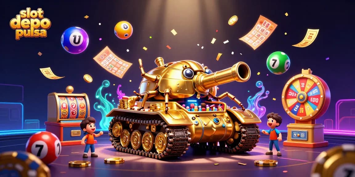 Menangkan slot depo pulsa dengan mini kasino dalam tangki keledai emas yang menembakkan koin dan konfeti.