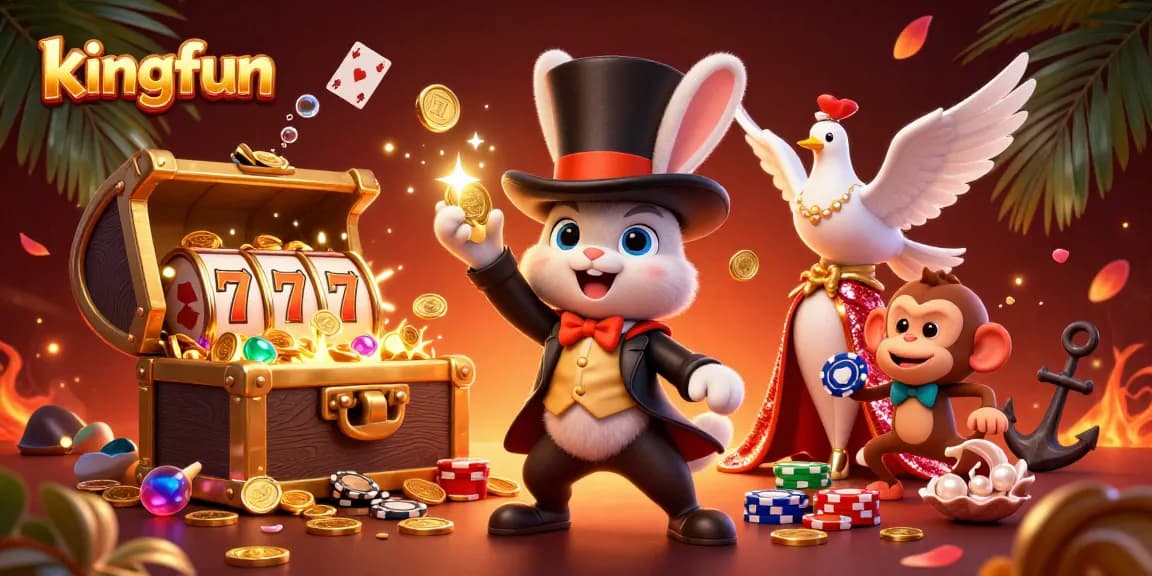 Experience thrilling gaming at kingfun with magical coin pulls and poker chip action!