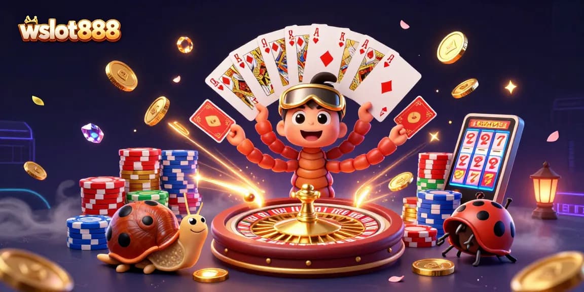 Menangkan hadiah di wslot888 dengan dealer kartun yang memegang kartu secara spektakuler dan chip besar.