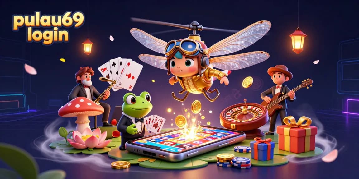Experience the excitement of pulau69 login with vibrant casino elements and dynamic characters.