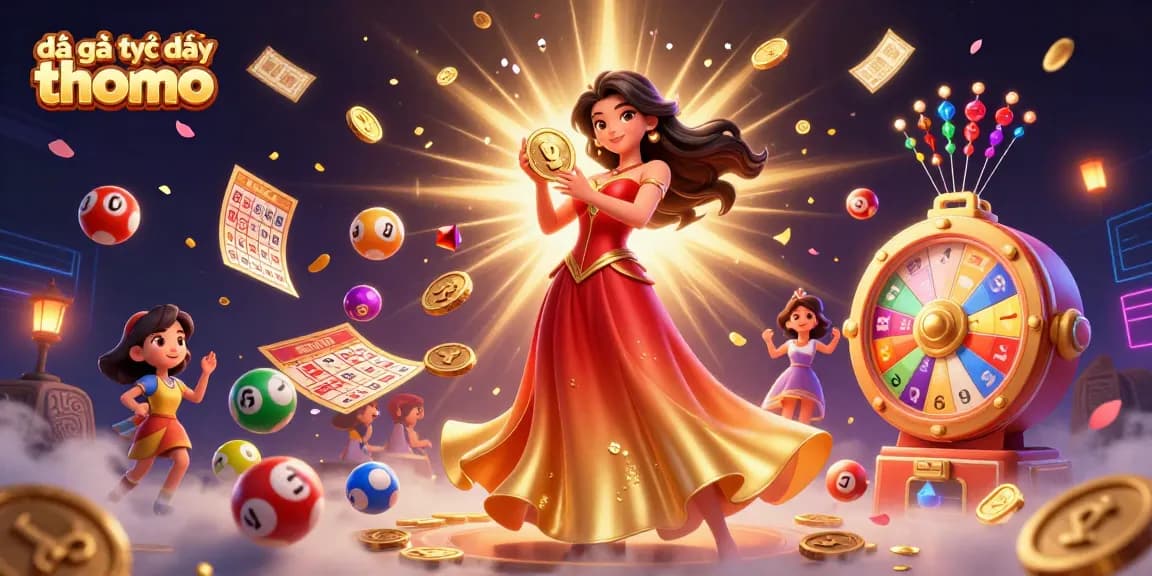 Experience the excitement of đá gà trực tiếp thomo with vibrant visuals and dynamic elements in this digital illustration.