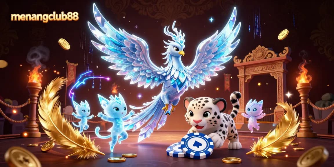 Experience the thrill of menangclub88 with a vibrant 3D illustration featuring adventure and gaming excitement.