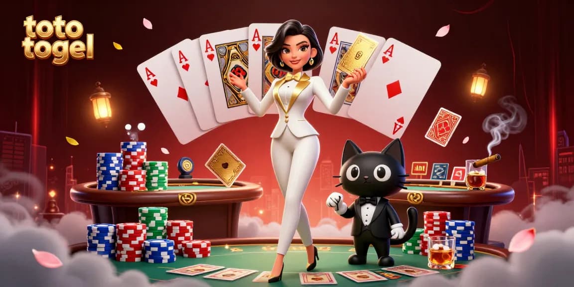 Ikuti pengalaman toto togel yang mendebarkan dengan wanita glamor dan kucing bergaya di meja poker.