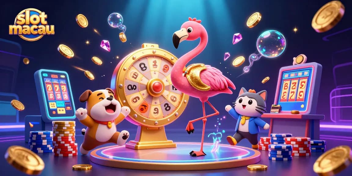 Experience thrilling wins at slot macau with this vibrant illustration of a dynamic game show setting.