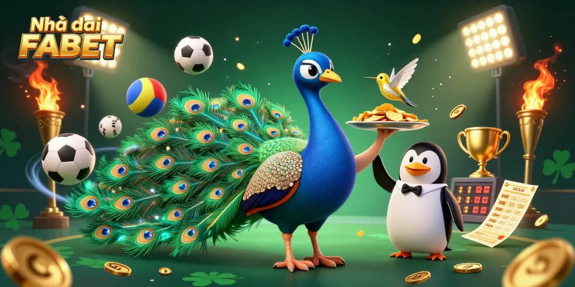 Experience the thrill with Nhà cái FABET in this vibrant casino scene featuring dynamic sports betting elements.