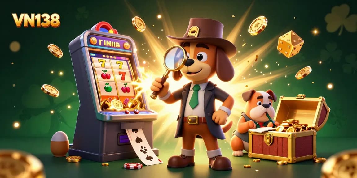 Engage in thrilling gaming adventures at VN138 with a detective revealing secrets amid jackpot excitement.