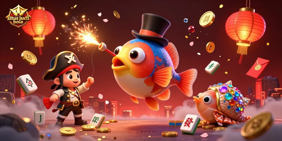 Experience winning moments at situs judi bola with vibrant underwater casino-themed illustration full of excitement.