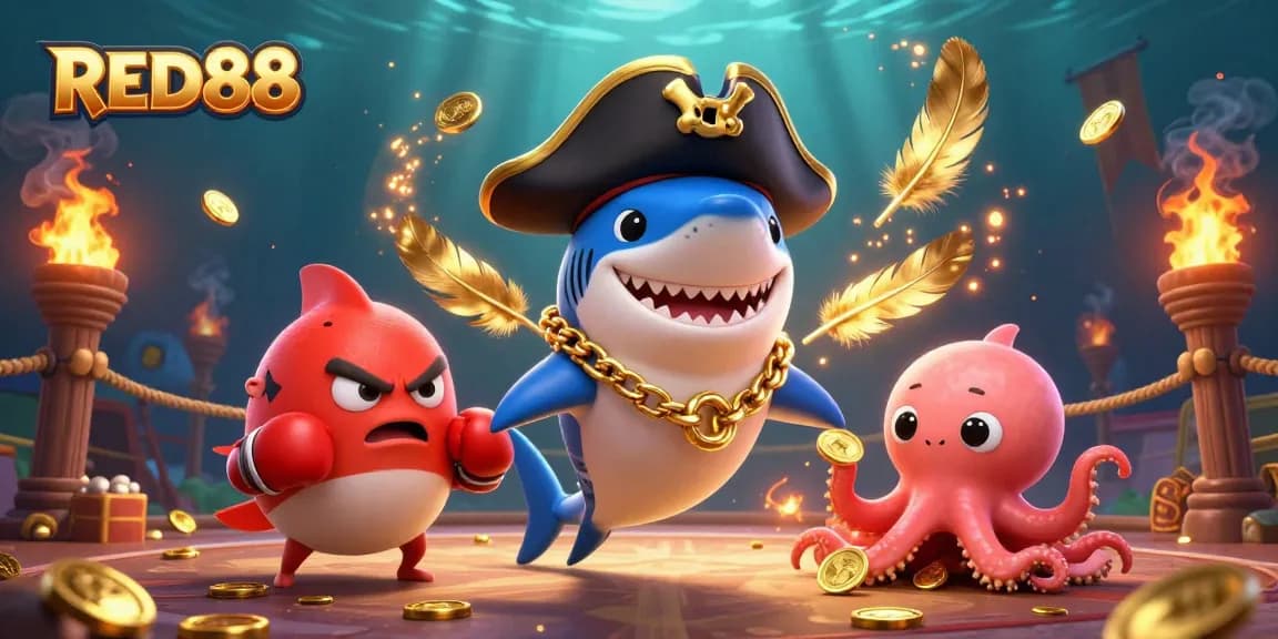 Engage in thrilling gameplay with RED88's vibrant casino illustration featuring an exciting scene.