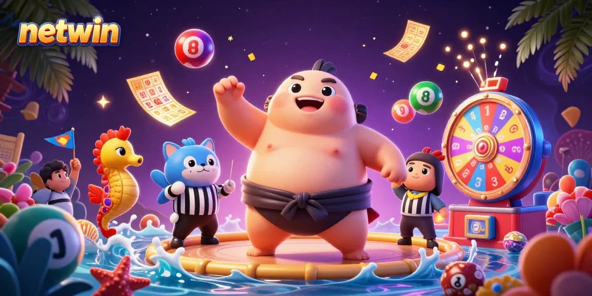 Engage with netwin's vibrant online gaming atmosphere featuring underwater elements and dynamic lottery activities.