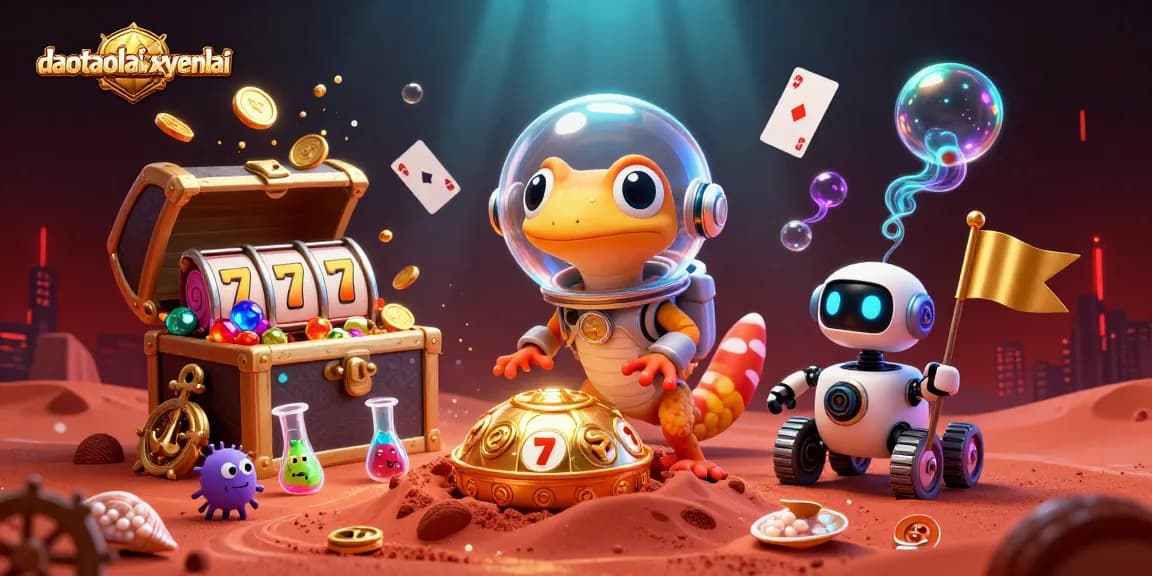 Win big at daotaolaixeyenbai with the 3D Martian gecko uncovering a golden casino