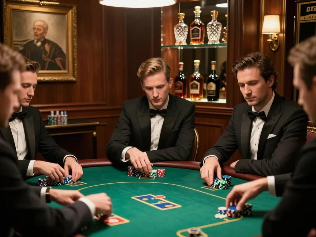 Players strategizing at a poker table, showcasing gameradar betting tactics in an elegant setting.