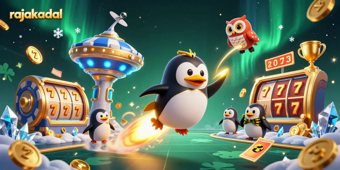 Rasakan keseruan taruhan di rajakadal dengan penguin emas dan unsur kasino yang menarik.