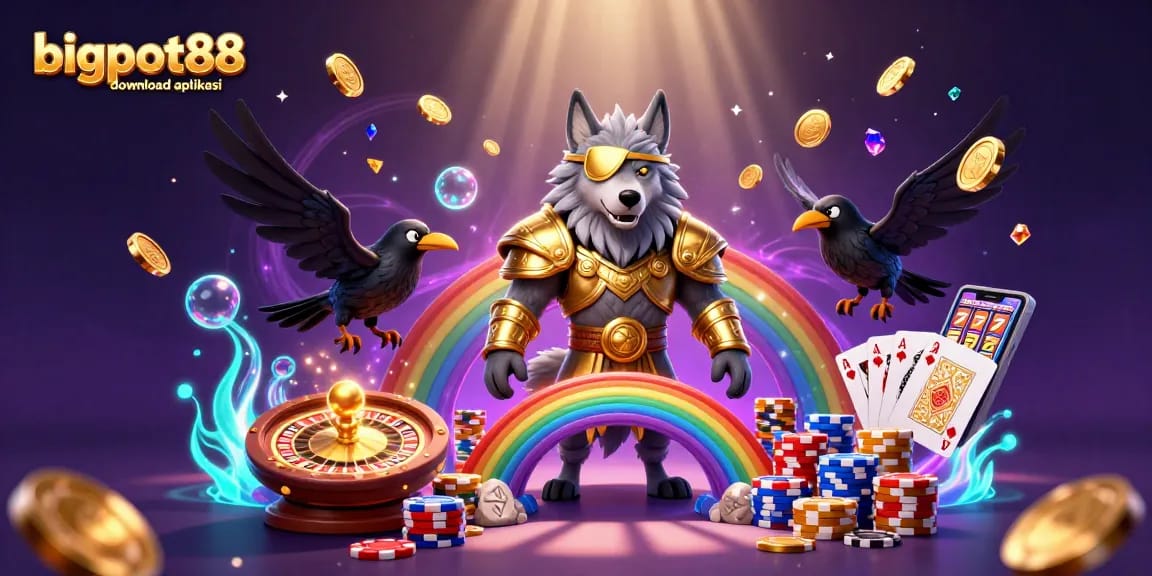 Experience thrilling gameplay with bigpot88 download aplikasi showcasing a mystical casino scene filled with rich, vibrant elements and characters.