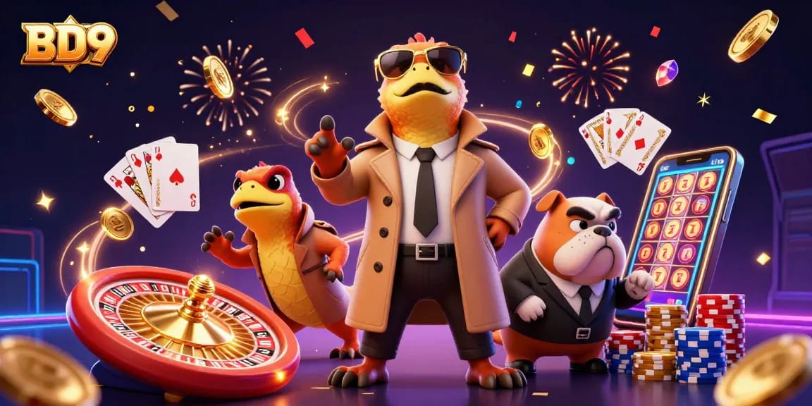 BD9 raptors attempt VIP casino entrance with thrilling casino elements and golden coins.
