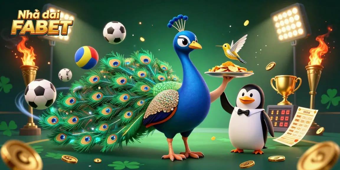 Experience the thrill with Nhà cái FABET in this vibrant casino scene featuring dynamic sports betting elements.