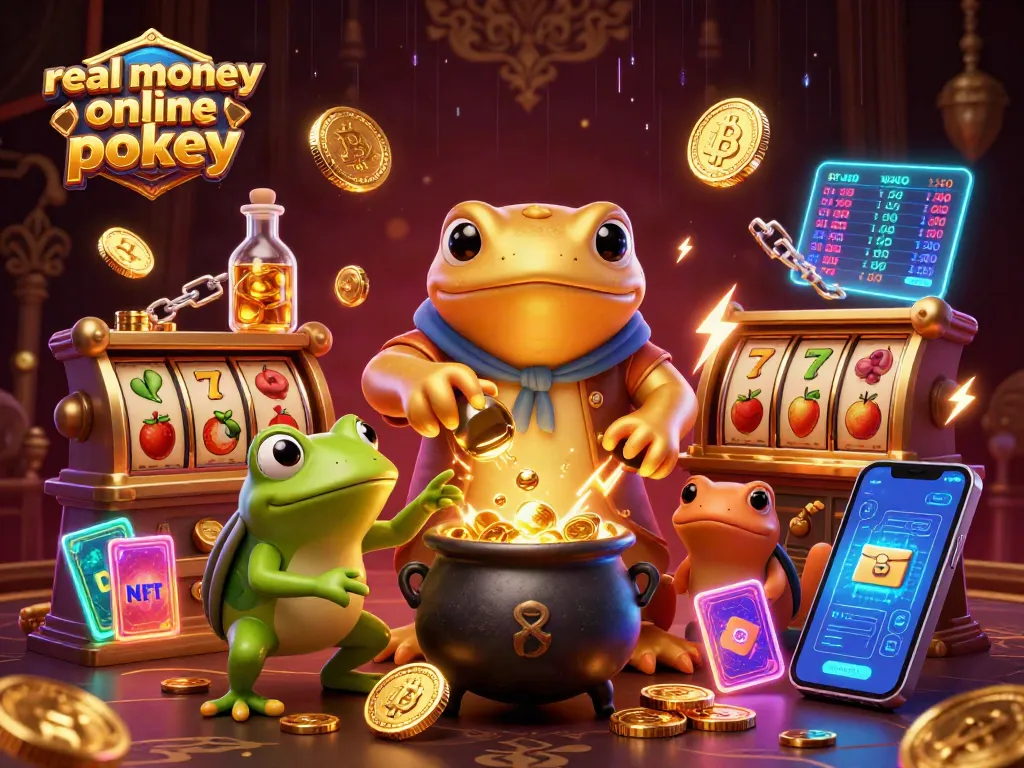 Engage with real money online pokies in a vibrant 3D scene brimming with energy and casino elements.