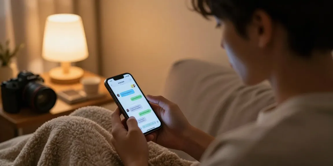 Engaging sexting AI conversation in a cozy space, highlighting intimate digital interactions.