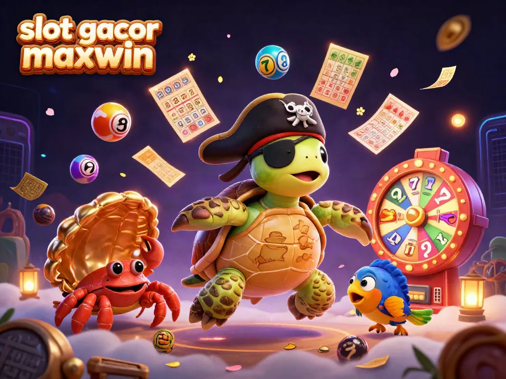 Menggandakan peluang menang di slot gacor maxwin dengan karakter kartun 3D, peralatan permainan, dan nuansa kasino yang meriah.