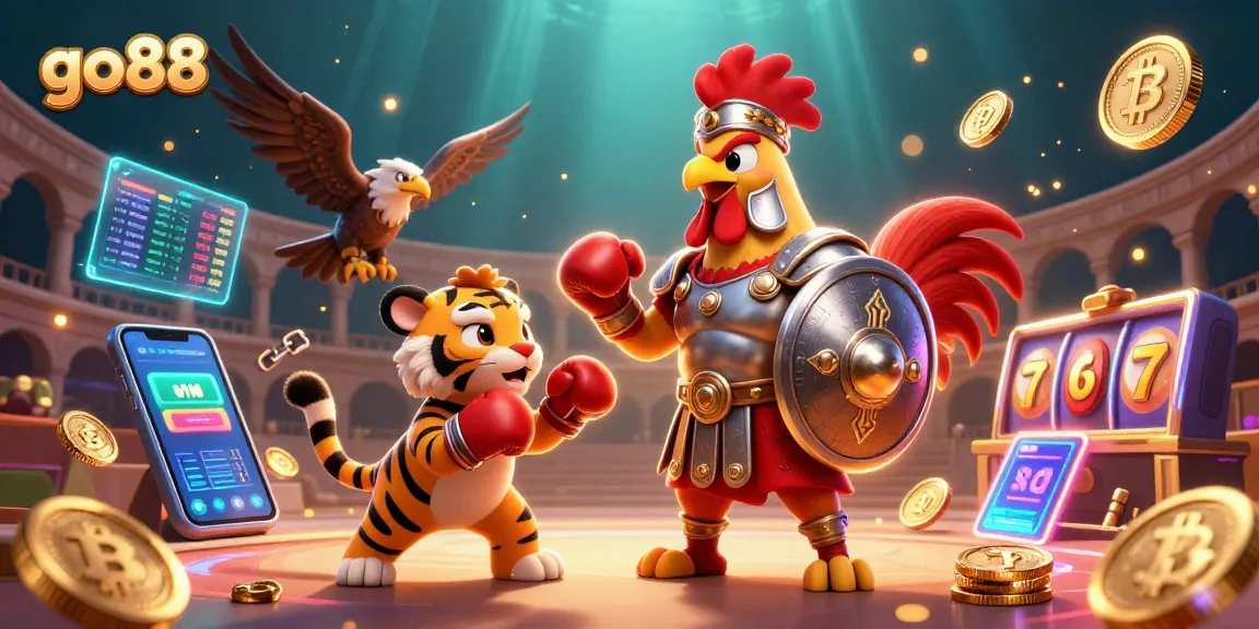 Engage with exciting slot games at go88, featuring vibrant 3D characters and casino elements.