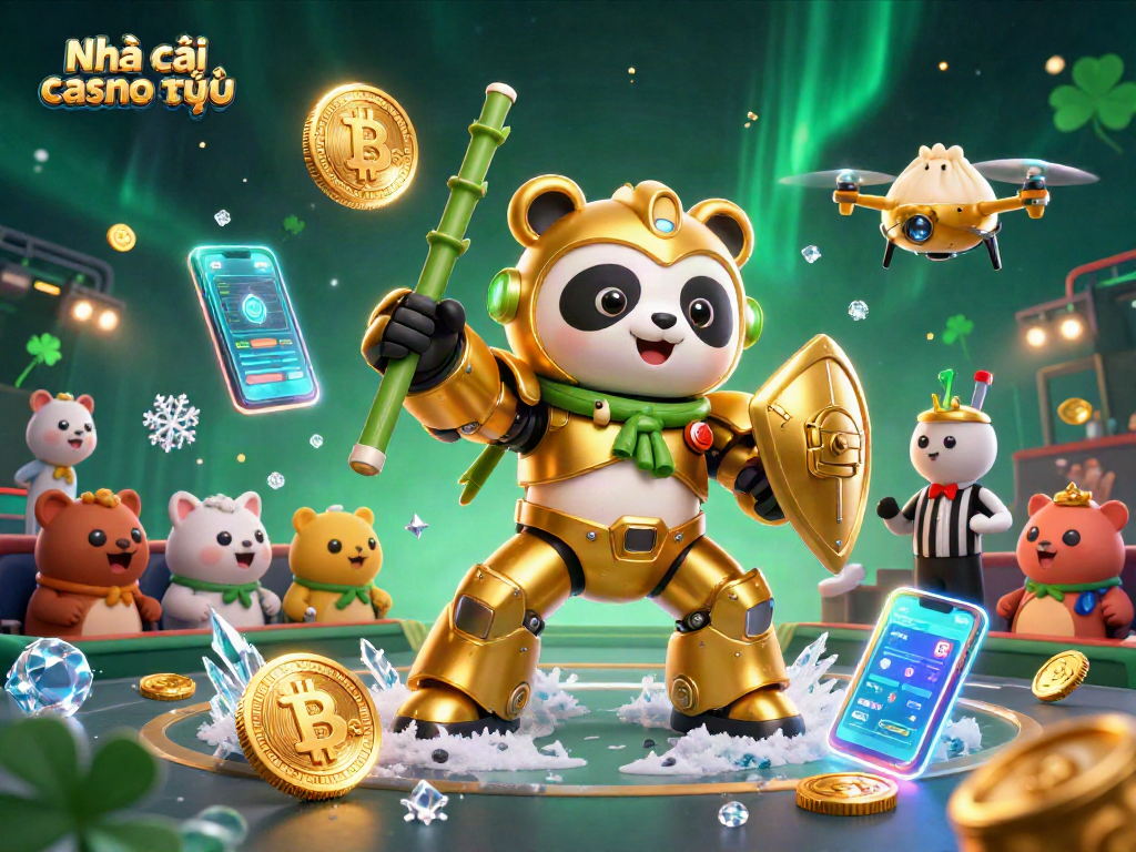 Engage with the Nhà cái casino trực tuyến experience through this lively 3D illustration.