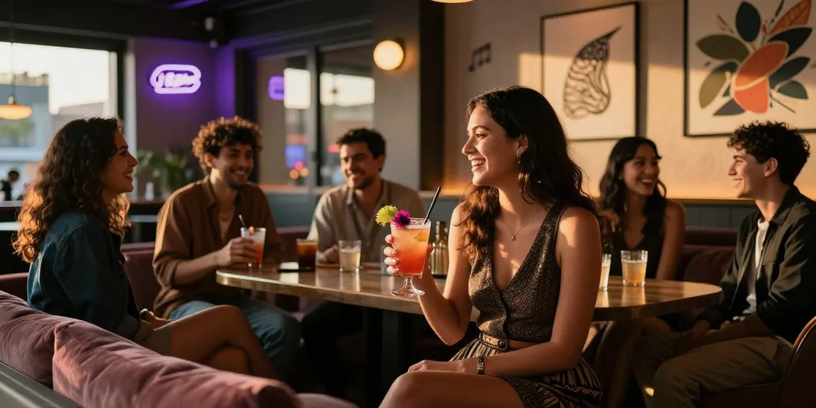 Gái gọi trong không gian bar sang trọng, hòa mình vào buổi tối sống động.