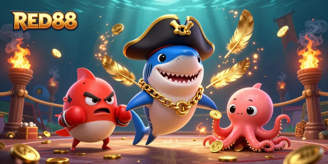 Engage in thrilling gameplay with RED88's vibrant casino illustration featuring an exciting scene.