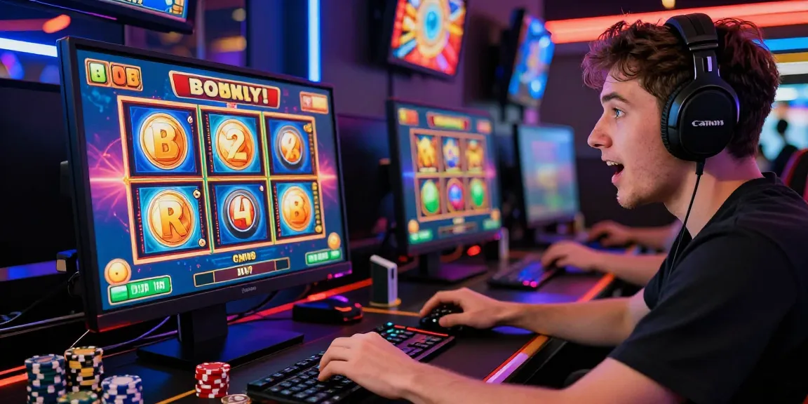 Player interacting with exciting buy feature slots in vibrant online casino atmosphere, showcasing immersive gaming experience.