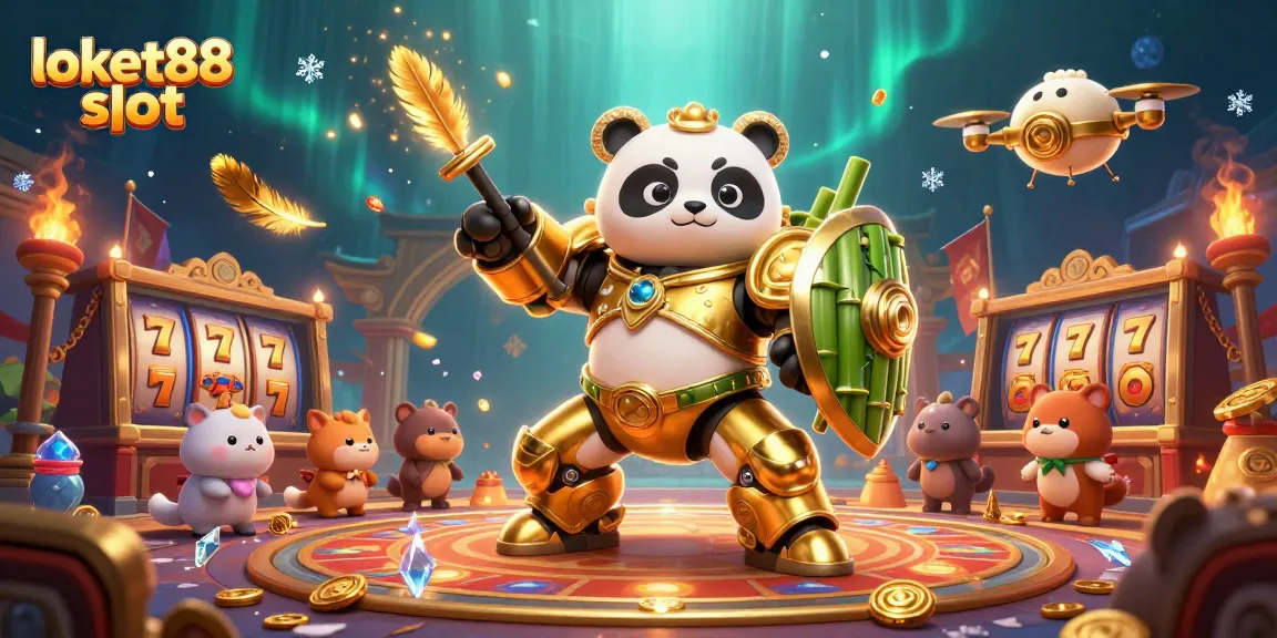 Experience the thrill of loket88 slot with a vibrant 3D illustration featuring exciting game elements.