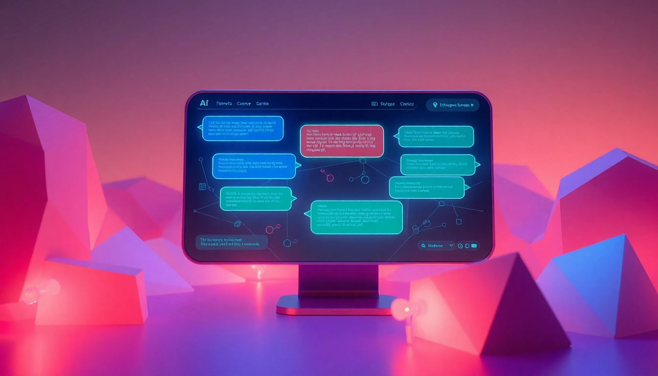 Engaging digital landscape showcasing juicy ai with vibrant chat interface.