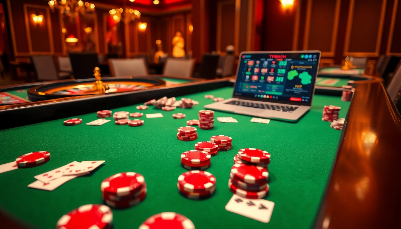 Experience thrilling games at 789win com with our lively casino setup featuring roulette and cards.