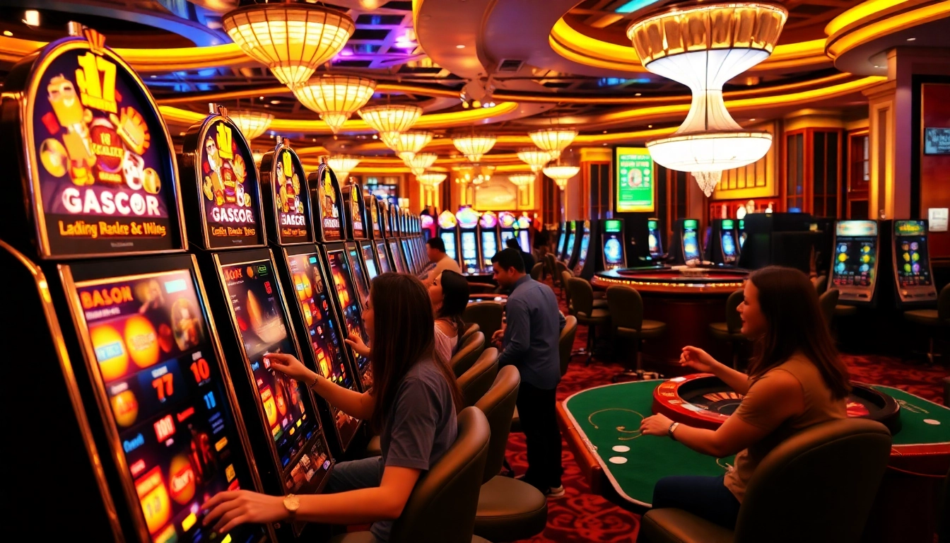 Experience the excitement of slot gacor hari ini in a luxurious casino filled with vibrant lights and eager players.